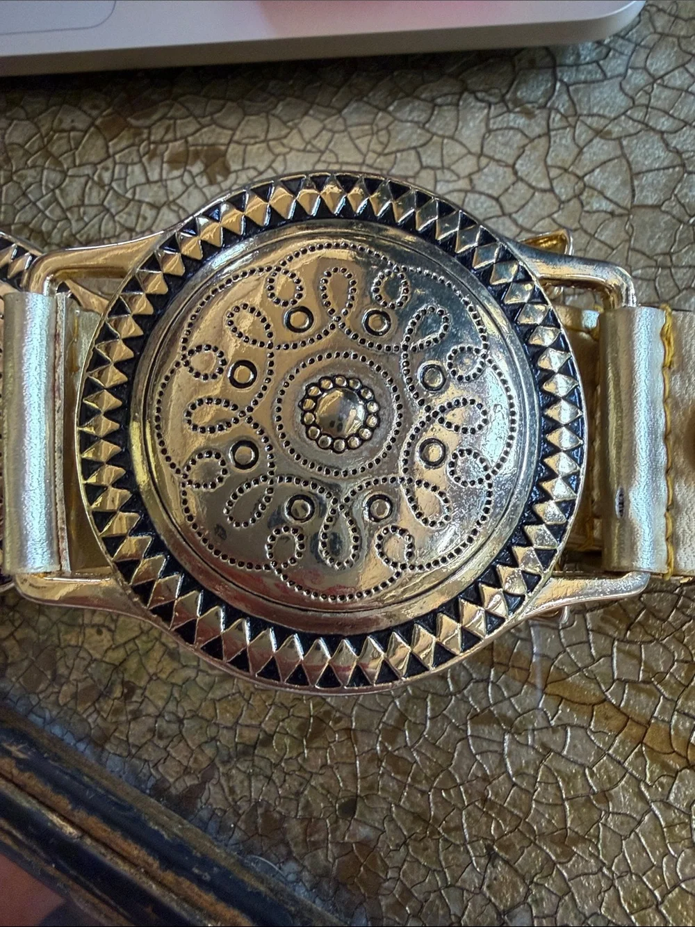 Vintage Captiva Collectibles Gold Concho Medallion Belt Size Small